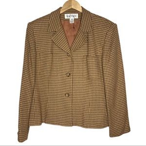Rena‎ Rowan Silk Blend Plaid Blazer Size 14
